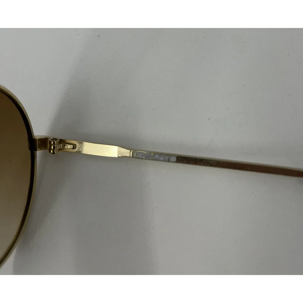 Vintage Opti-Rays Gold Tortoiseshell Aviator Sunglasses Brown Lenses